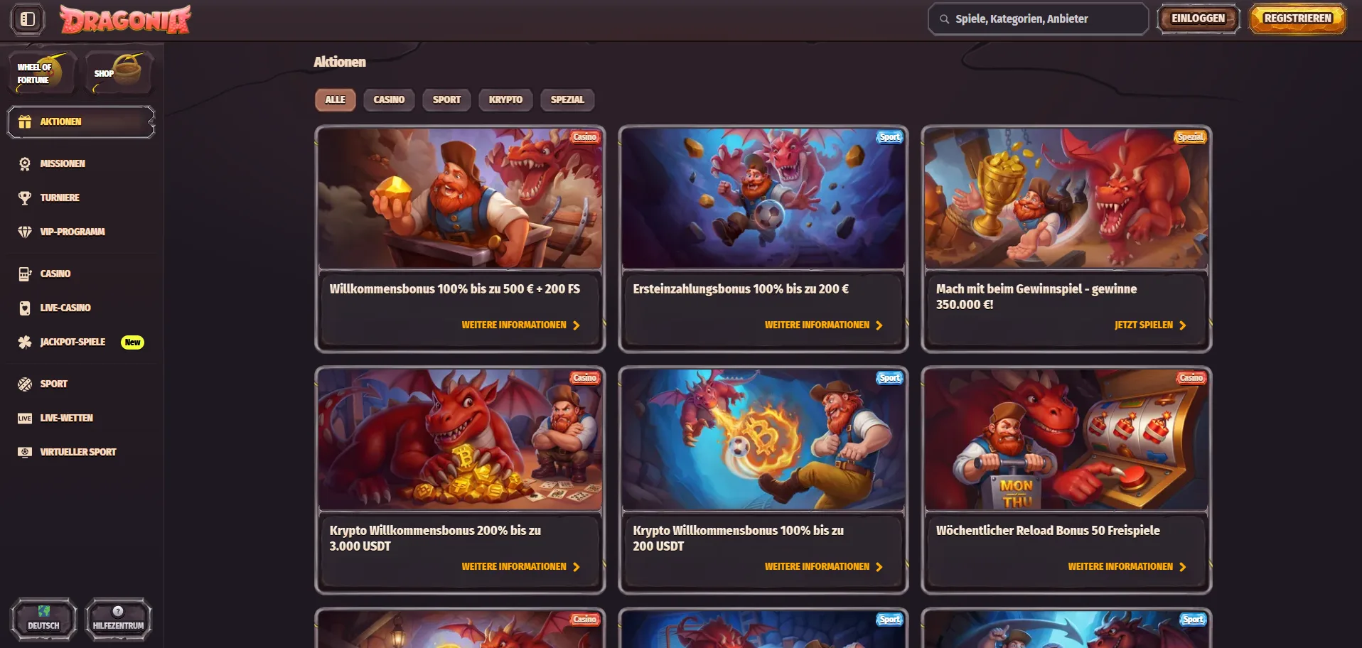 Dragonia Casino Bonus